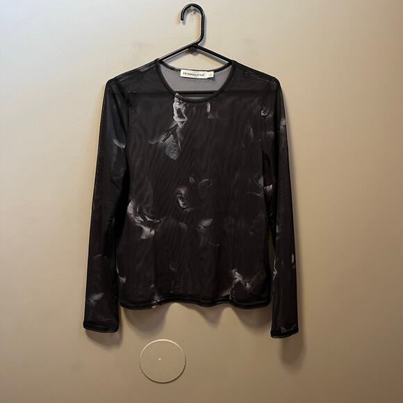 Rebecca Minkoff Tops - Sheer Long Sleeve Mesh Top Large Dark‎ Romantic Grunge Punk Emo Dark Y2K E Girl